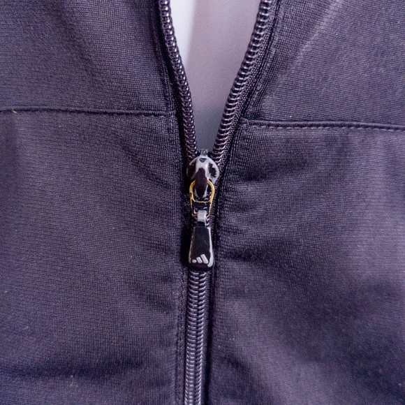 Adidas Women's Classic Track Jacket Black Small Zip Up Stripes - Picture 4 of 5